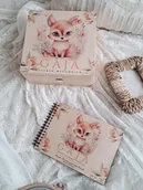 Pamiątka Chrztu Świętego - Zestaw lisek kuferek wspomnień, album na zdjęcia na chrzest ,roczek - miniaturka - grafika 1