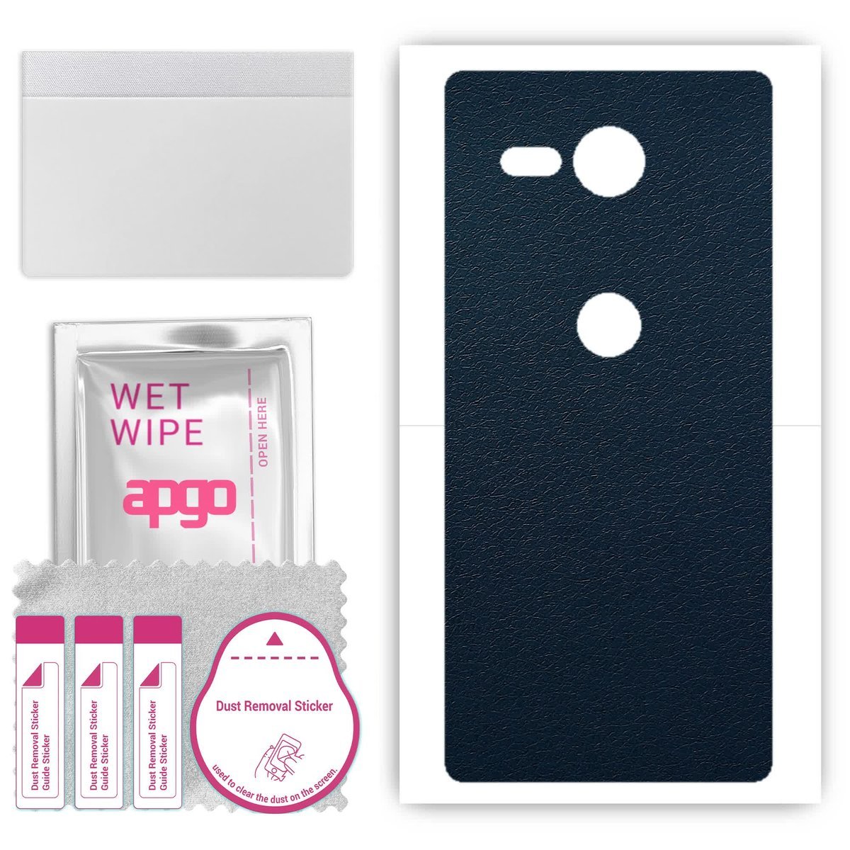 Folia naklejka skórka strukturalna na TYŁ do Sony Xperia XZ2 Compact - Skóra Granatowa - apgo SKINS