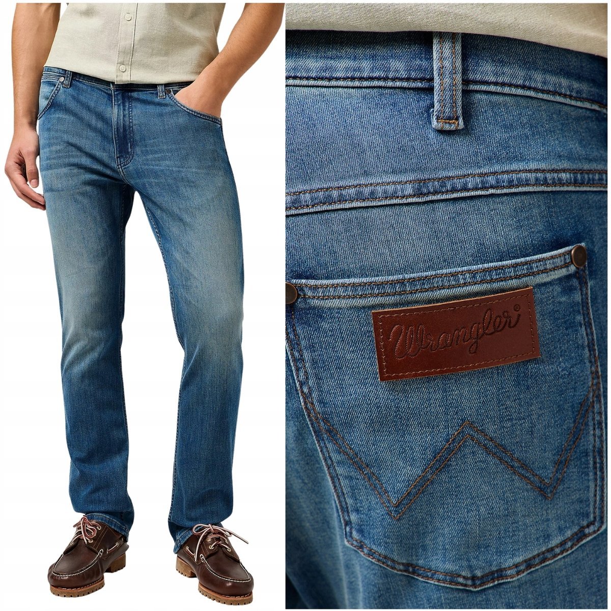Wrangler GREENSBORO Trail Tone 365COOL oddychające spodnie jeansowe W34 L32