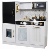 Zabawki AGD - Duża kuchnia drewniana dla dzieci lodówka piekarnik kostkarka zlew ZA5269 - miniaturka - grafika 1