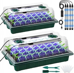 MINI SZKLARNIA LED Lampki Szklarnia USB Regulowana Wentylacja ROZSADA 160x - Akcesoria do terrarium - miniaturka - grafika 1