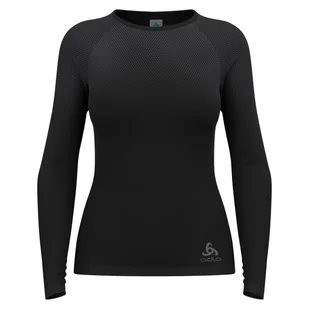 Bluza termoaktywna damska Odlo Performance Light Eco BL Top Crew Neck LS - Bluzy sportowe damskie - miniaturka - grafika 1