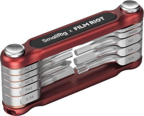 SmallRig Smallrig4813 Składany zestaw kluczy multitool 10-w-1, czerwony