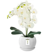 Donice - Doniczka Ceramiczna KULA 4 z podstawką biała - miniaturka - grafika 1