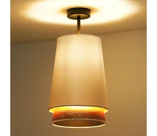 Duolla - Żyrandol natynkowy BELL SHINY 1xE27/15W/230V śr. 25 cm biały/miedziany - Lampy sufitowe - miniaturka - grafika 1