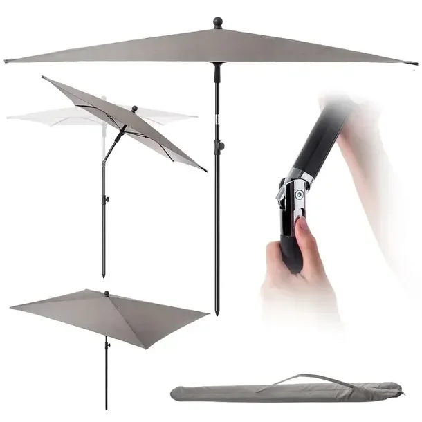 Parasol Ogrodowy Duży 210cm Składany Balkonowy Łamany Pokrowiec Prostokątny