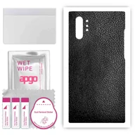 Szkła hartowane na telefon - Folia naklejka skórka strukturalna na TYŁ do Samsung Galaxy Note 10+ 5G -  Skóra Czarna - apgo SKINS - miniaturka - grafika 1