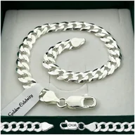 Bransolety męskie - Gruba Srebrna Bransoleta Męska 21Cm/7,5Mm Pancerka Srebro 925 Grawer Gratis - miniaturka - grafika 1