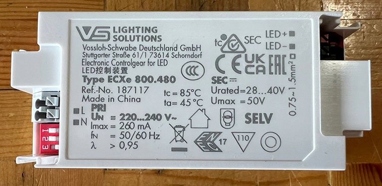 Vossloh Led Driver Ecxe 800.480 187117 zasilacz 800mA 32W