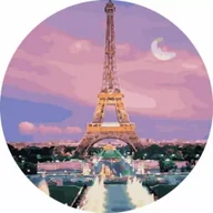 Malowanie po numerach - Twoje Hobby Malowanie po numerach okrągłe - Wieża EIffla 40cm - miniaturka - grafika 1