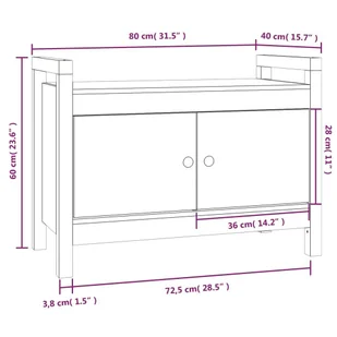 Lumarko Ławka do przedpokoju, 80x40x60 cm, lite drewno sosnowe - Ławki do przedpokoju - miniaturka - grafika 11