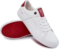 Trampki męskie - Skórzane Męskie Tenisówki Big Star JJ174106 Biało-Czerwone 45 - miniaturka - grafika 1