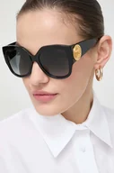 Okulary przeciwsłoneczne - Gucci okulary przeciwsłoneczne damskie kolor czarny - miniaturka - grafika 1