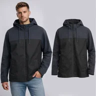 Kurtki męskie - Kurtka Męska ZARA Softshell Przejściowa Z Kapturem Granatowa ZARA L - miniaturka - grafika 1