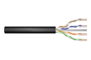 Kabel U/UTP DIGITUS Professional DK-1611-V-5-OD (kat.6, U/UTP, Fca, AWG 24/1, PE, 500m, czarny szpula) - Kable miedziane - miniaturka - grafika 1