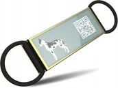 Odblaski i adresówki - Adresówka Identyfikator Prostokątny Dla Psa Kod QR Niebieski 58 x 23 mm 25g - miniaturka - grafika 1