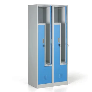 Szafka ubraniowa Z, zamek cylindryczny, drzwi niebieskie - Szafki BHP - miniaturka - grafika 1