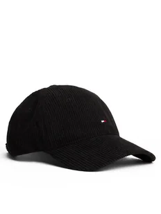 Tommy Hilfiger Czapka z daszkiem Th Flag 6 Panel Cord Cap AM0AM13583 Czarny - Czapki męskie - miniaturka - grafika 1