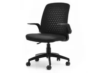 Fotele i krzesła biurowe - Komfortowy Fotel Biurowy Do Prac Zdalnej Alto Czarny Mesh - miniaturka - grafika 1