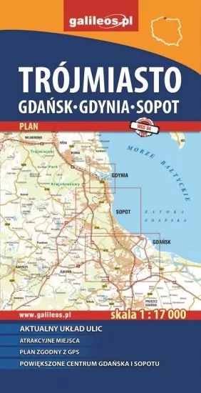 Trójmiasto Gdańsk - Gdynia - Sopot 1:17 000 - Plan