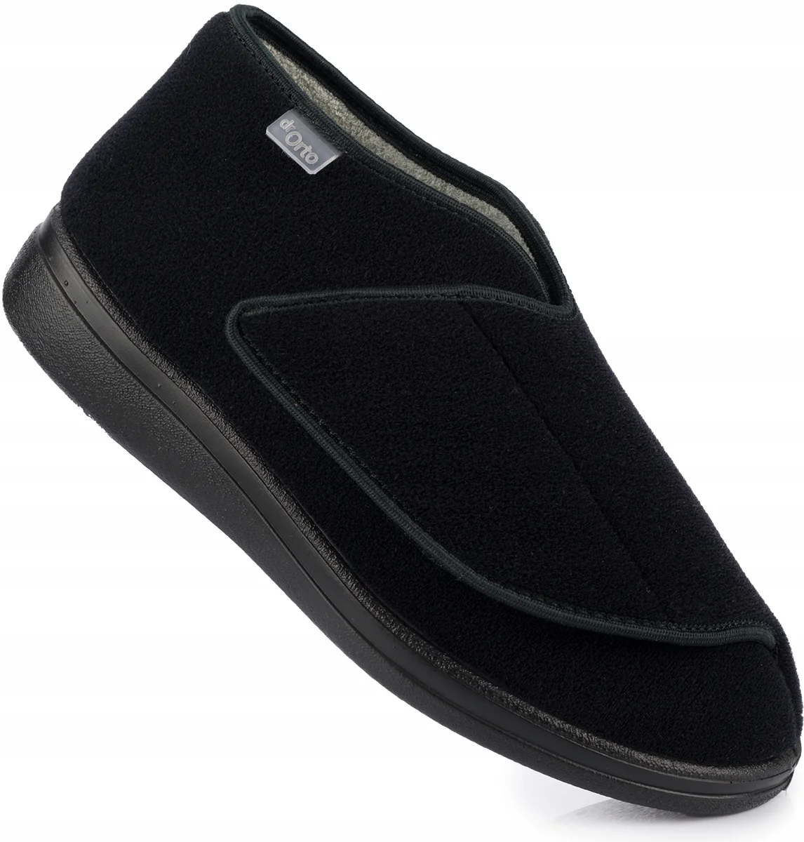 DR ORTO DAMSKIE BUTY ORTOPEDYCZNE NA RZEPY WYGODNE ZDROWOTNE SZEROKIE r. 38 czarne półbuty tekstylne, niski obcas 3 cm