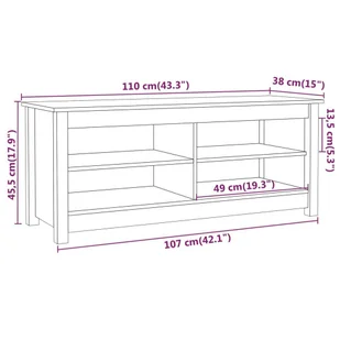 Lumarko Szafka na buty, miodowy brąz, 110x38x45,5 cm, drewno sosnowe - Szafki na buty - miniaturka - grafika 9