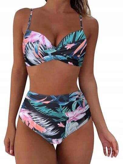 SHEIN DAMSKI STRÓJ KĄPIELOWY DWUCZĘŚCIOWY WZORY XXL Ł_B