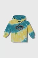 Bluzy dla chłopców - Quiksilver bluza bawełniana TIE DIE HOOD kolor niebieski z kapturem wzorzysta - miniaturka - grafika 1