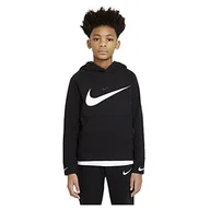 Bluzy dla chłopców - Nike Chłopięca bluza B Nsw Flc Swoosh Hooded Po czarny/(biały). 7 Lat DA0774-010 - miniaturka - grafika 1