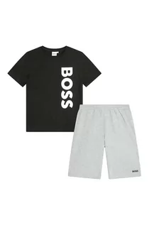 Dresy i komplety dla chłopców - BOSS komplet bawełniany dziecięcy kolor czarny - Boss - grafika 1