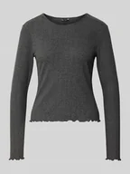 Bluzki damskie - Bluzka z długim rękawem o kroju slim fit z czystej bawełny model ‘CARLOTTA’ - miniaturka - grafika 1
