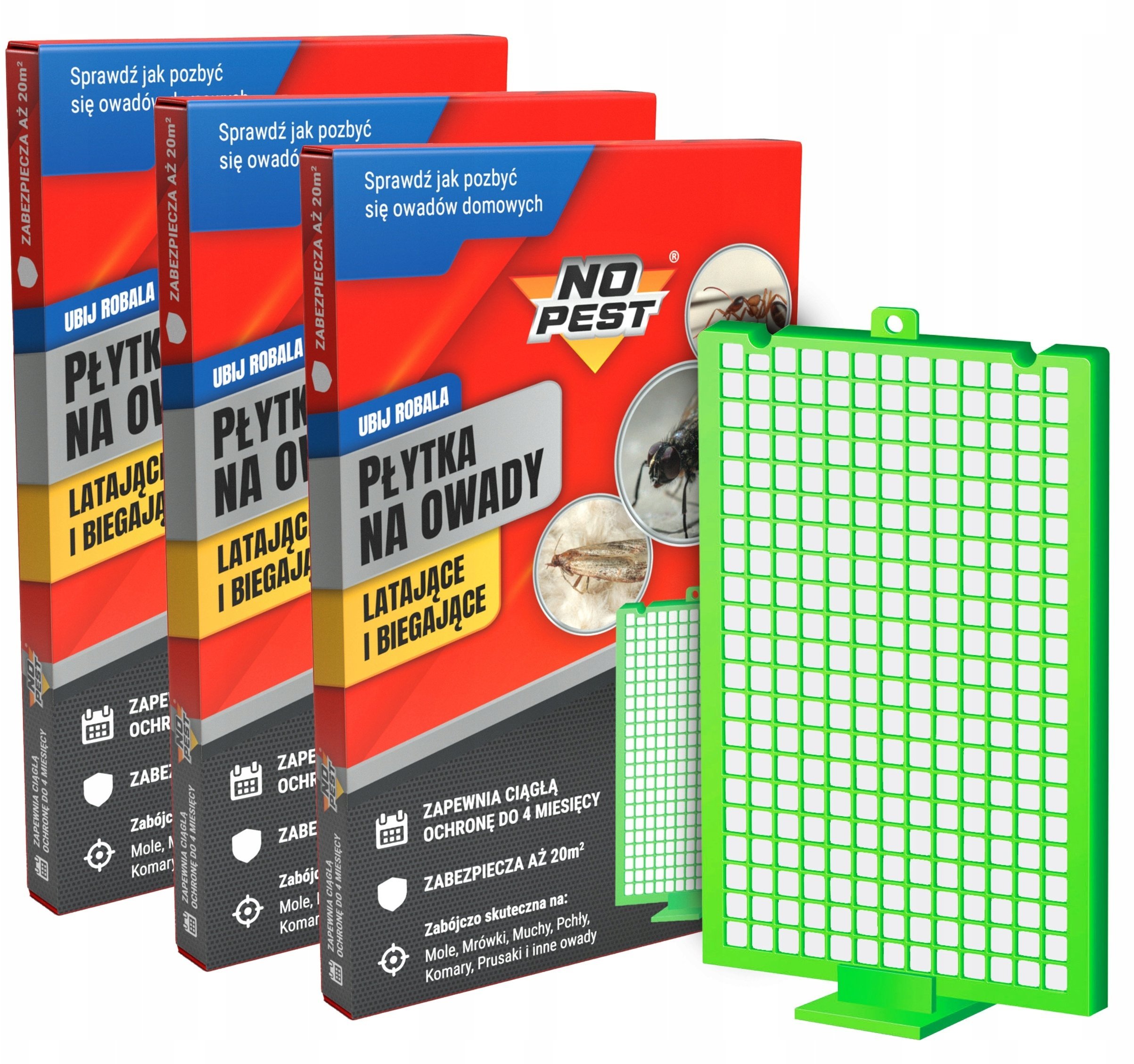 Płytka Owadobójcza Pułapka na Owady Mrówki Karaluchy Pająki Pchły Prusaki Mole Komary Muchy Osy Ćmy