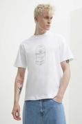 Koszulki męskie - HUGO t-shirt bawełniany męski kolor biały z aplikacją 50513832 - Hugo - miniaturka - grafika 1