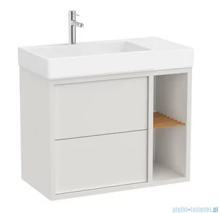 Roca Tura Unik zestaw szafka z umywalką lewa 80x43x60 BIAŁY MAT A852028558 - Szafki łazienkowe - miniaturka - grafika 1