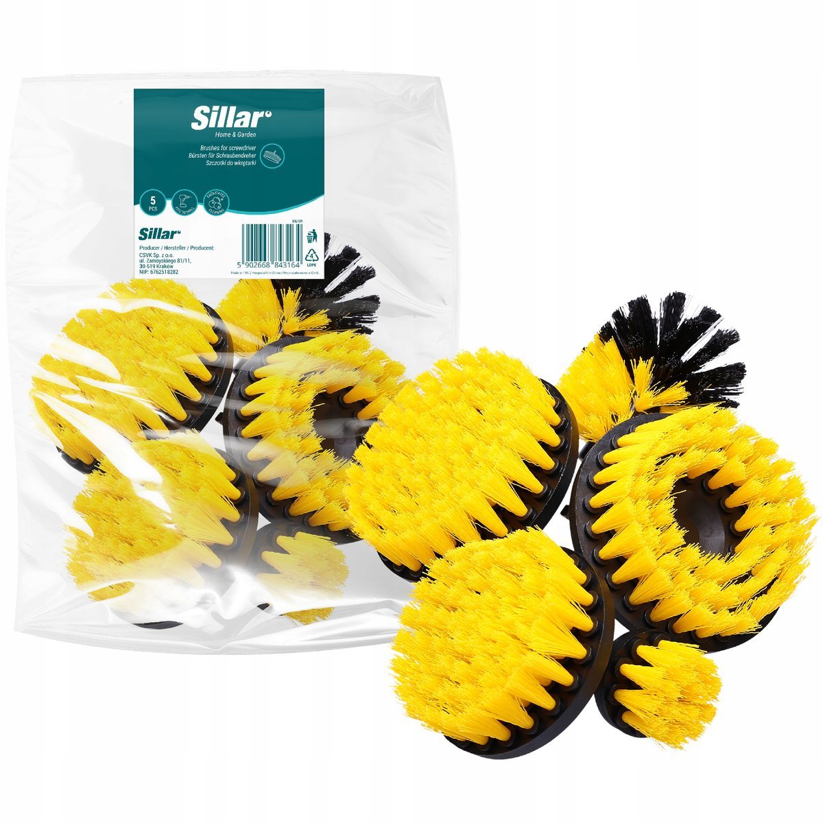 5 Szczotki wielofunkcyjne sprzątające do czyszczenia na wiertarkę wkrętarkę