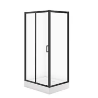 Kabiny prysznicowe - Cersanit Zestaw kabina prysznicowa z brodzikiem  Arteco 100x80x190 cm prostokątna czarna brodzik Tako 16 cm S913-028 - miniaturka - grafika 1