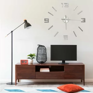 VidaXL Lumarko Zegar ścienny 3D, nowoczesny design, srebrny, 100 cm, XXL 325161 VidaXL - Zegary - miniaturka - grafika 1