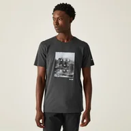 Koszulki sportowe męskie - Regatta Męska koszulka Breezed IV Graphic Print Szary, Cotton, Rozmiar: S - miniaturka - grafika 1