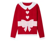 Swetry dla dziewczynek - pepperts!® Świąteczny sweter dziewczęcy LED (134-140, Czerwony) - miniaturka - grafika 1