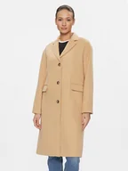 Płaszcze damskie - Tommy Jeans Płaszcz wełniany DW0DW17232 Beżowy Relaxed Fit - miniaturka - grafika 1