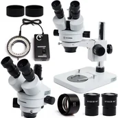 Mikroskopy i lupy - Mikroskop stereoskopowy trinokularowy Techrebal 10HT Obiektyw 0,5x Regulowane Oświetlenie 56x LED - miniaturka - grafika 1