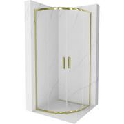Kabiny prysznicowe - Mexen Rio kabina prysznicowa półokrągła 80x80 cm, transparent, złota - miniaturka - grafika 1