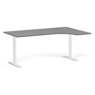 Stoły i stoliki do biura - Stół z regulacją wysokości, 1 silnik, 745 - 1235 mm, narożnik L/P, blat 1800 x 1200 mm, podstawa biała, grafitowy - miniaturka - grafika 1