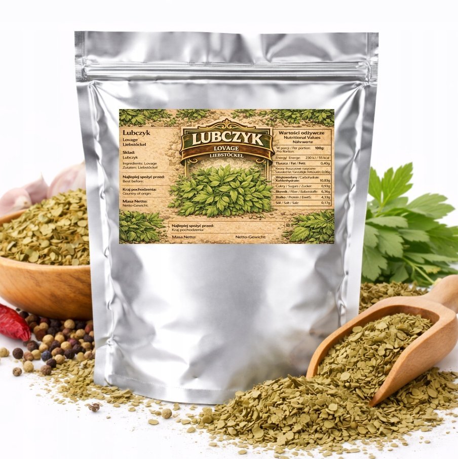 Lubczyk Liść Suszony - mocny aromat do rosołu i zup, HIT kuchni 1KG