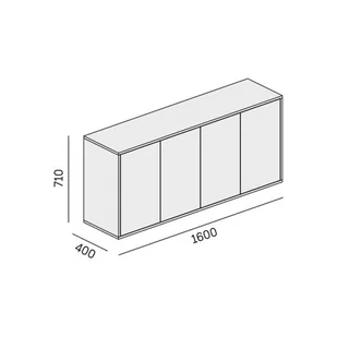 PLAN Szafka biurowa niska BLOCK White 611225 - Szafy biurowe - miniaturka - grafika 1