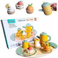 Domki dla lalek - Zestaw kuchenny dla dzieci drewniane zabawki akcesoria ZESTAW DO HERBATY 15 - miniaturka - grafika 1