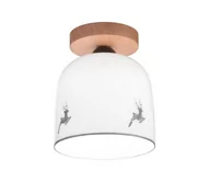 Lampy sufitowe - Kolarz A1352.11.Gr.100-Żyrandol natynkowy NONNA 1xE27/60W/230V jeleń dąb/biały/szary - miniaturka - grafika 1