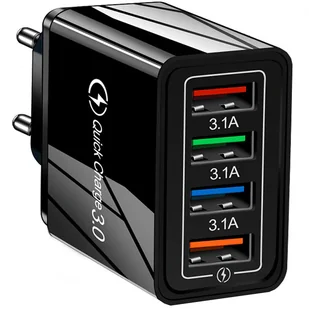 ŁADOWARKA SIECIOWA 4x USB QUICK CHARGE UNIWERSALNA SZYBKA 3.0 - Ładowarki do telefonów - miniaturka - grafika 1