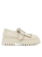 Półbuty damskie - Badura Loafersy DEBORAH-24SS200 Beżowy - miniaturka - grafika 1