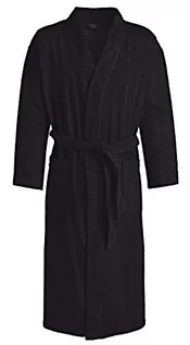 Szlafroki męskie - Egeria egeria Topaz unisex Kimono płaszcz kąpielowy w kształt dla kobiet i mężczyzn, czarny, medium 011008 - grafika 1